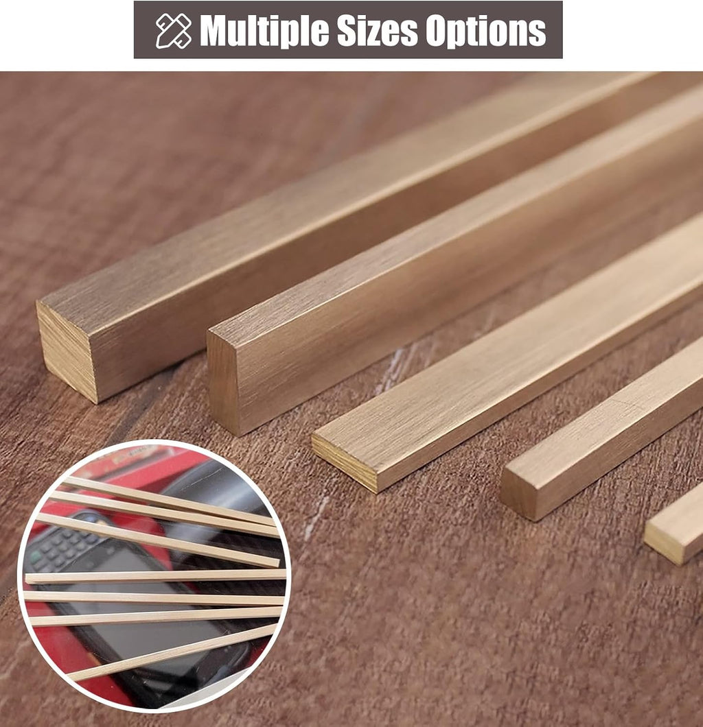 ZIMGOD Floor Transition Strip Brushed Brass Bar, Square/Rectangular Threshold Gap Strip, Tile to Wood Floor Seam Cover, Doorway Bedroom Bathroom Edge Trim(10x20mm (3/8' x6/8'))