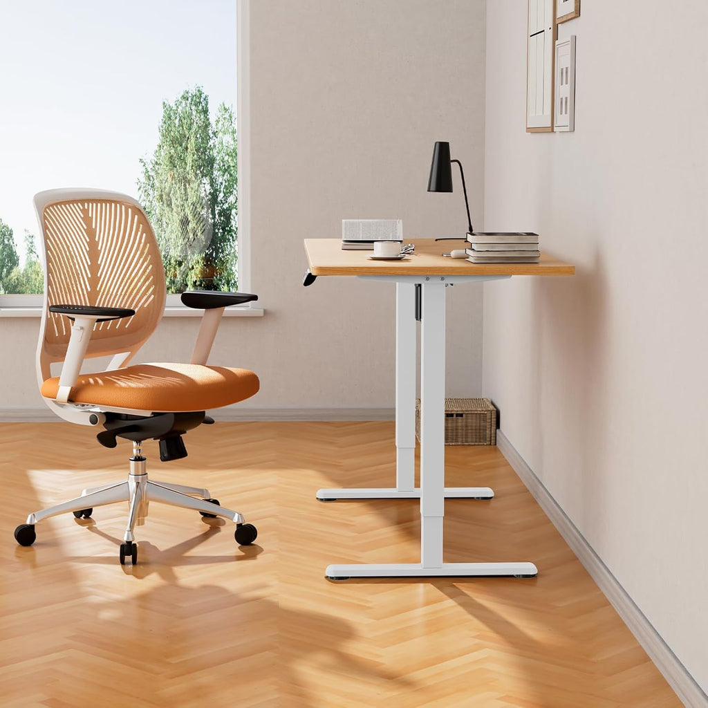 ErGear Electric Standing Desk Legs, 4 Memory Height Settings Height Adjustable Desk Frame, Sit Stand Table Legs Up to 47.2', Ergonomic Stand up Converter Base Workstation, White Frame Only