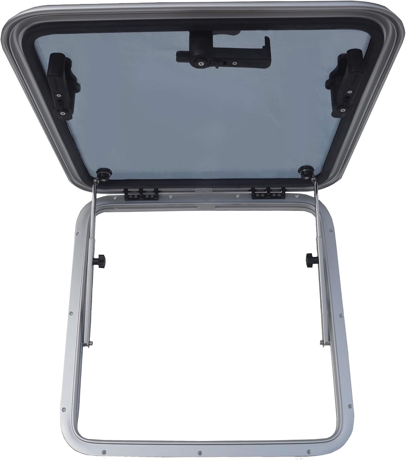 Square Deck Hatch/Marine Hatch Porthole - Anodized Aluminum Hatch with Tempered Glass for Boat/Yacht/RV