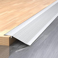 Threshold Ramps for Doorways, 4 Inch Floor Transition Strip Wood to Tile, Height Gap Between 0.4-1.4 Inch, Aluminum Floor Transition Threshold Strip for Carpet/Entry Door/Tile/Threshold/Wheelchair(Sil