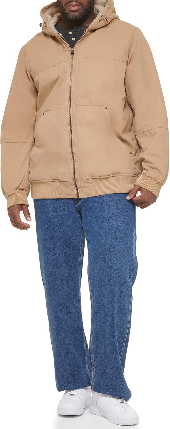Levi's Men's Workwear Cotton Canvas Hooded Bomber Jacket