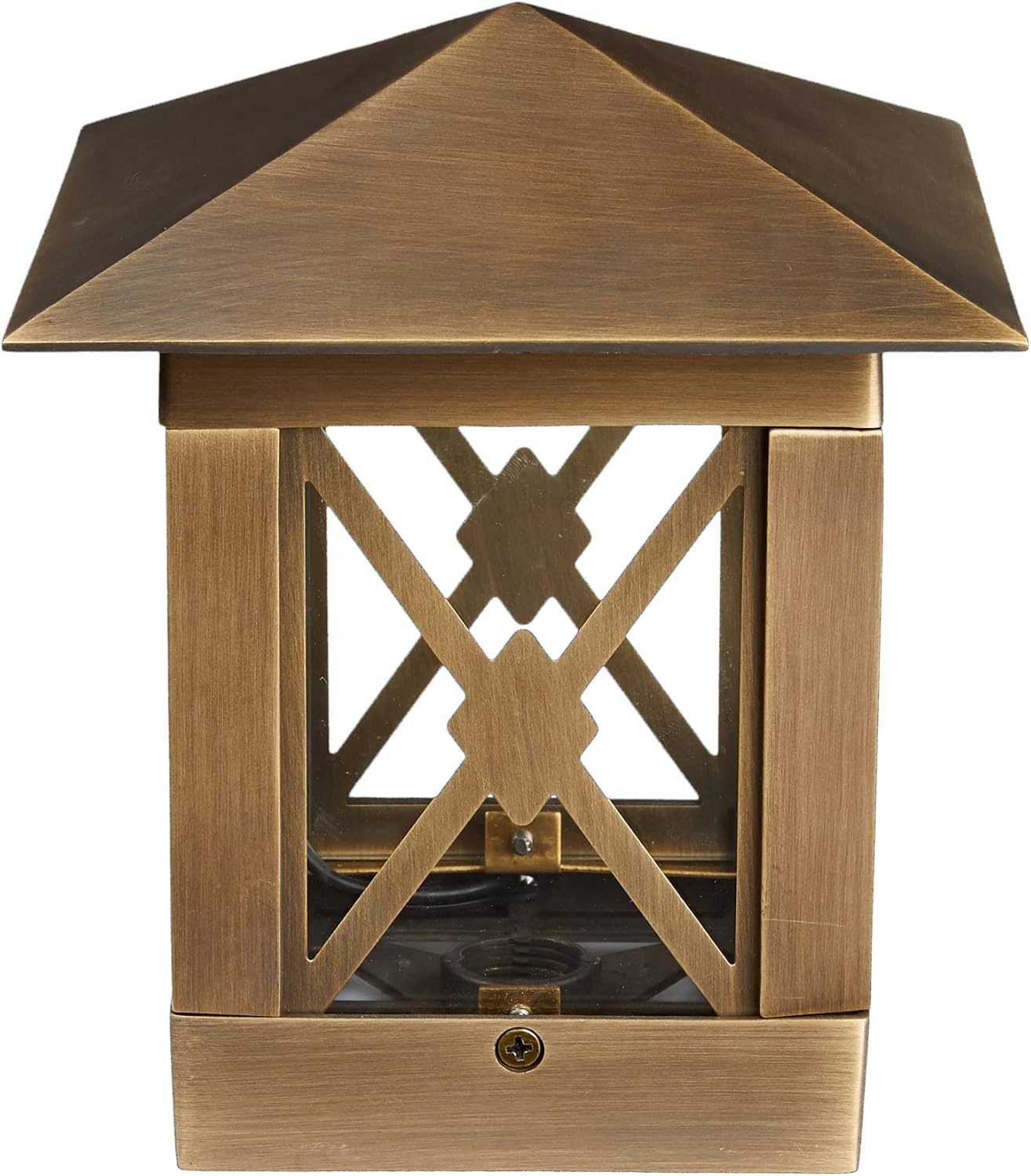 VOLT 12V Cast Brass (Bronze) 4' x 4' LED Outdoor Post Top Light 2700K Warm White 100 Lumens for Low Voltage Deck, Dock & Fence Lighting