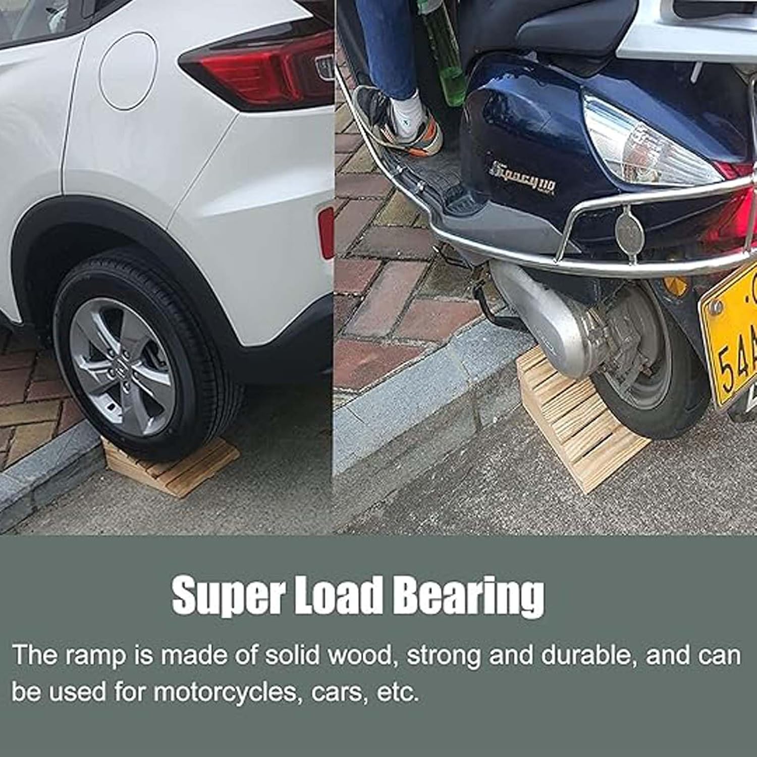 Handicap Ramps Portable Curb Ramps Wheelchairs Threshold Ramps for Doorways Heavy Duty Wood Entry Transition Ramp for Walkers Motorcycle Slip-Resistant