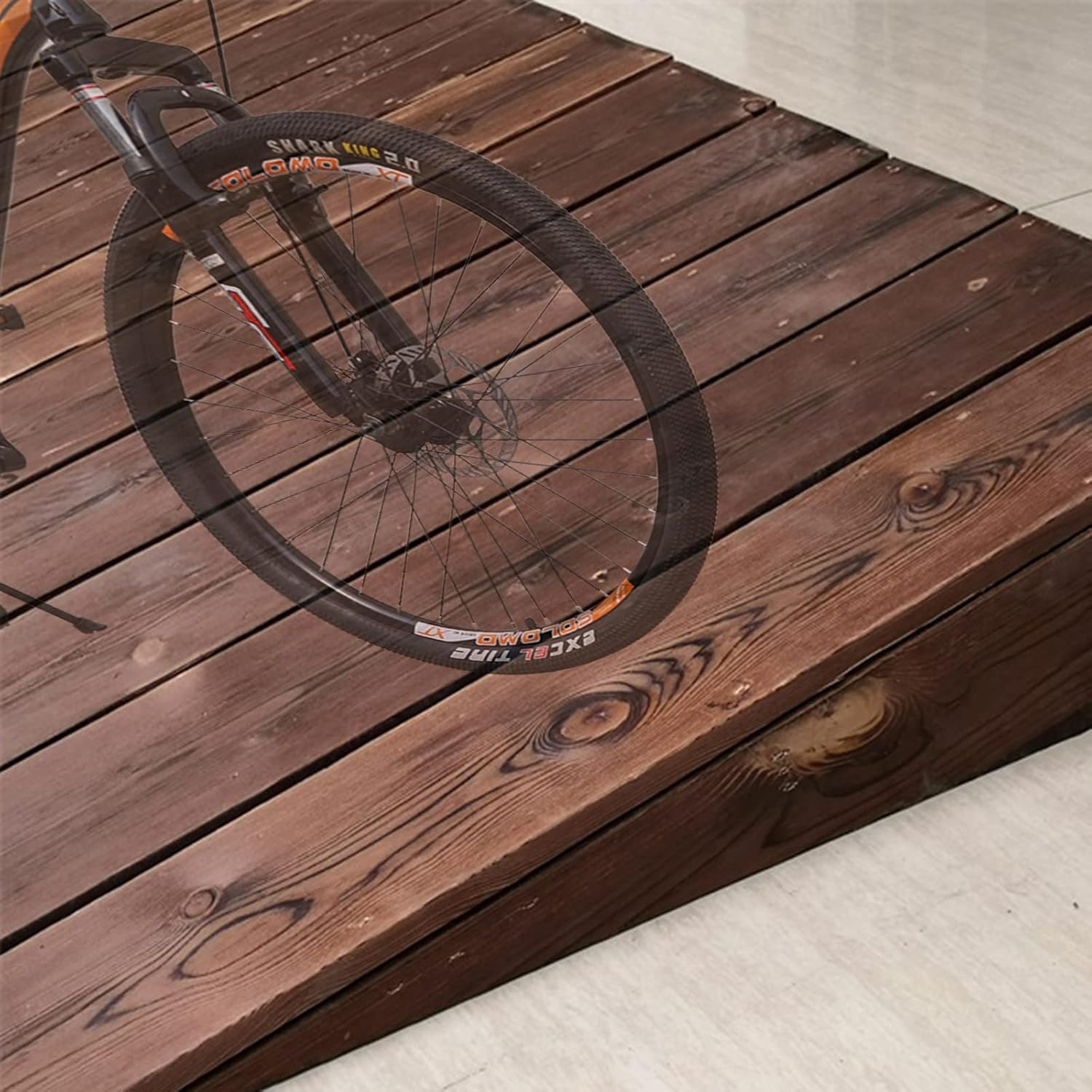 JYDQM Wheelchair Ramp Portable 550 Lbs Capacity Threshold Ramp Wood, 60/90cm Width Wheelchairs Ramps for Steps Stairs Curbs Doorways, Non-Skid Surface Rv Driveway Ramp(Size:90x50x10cm (35.4x19.7x4))