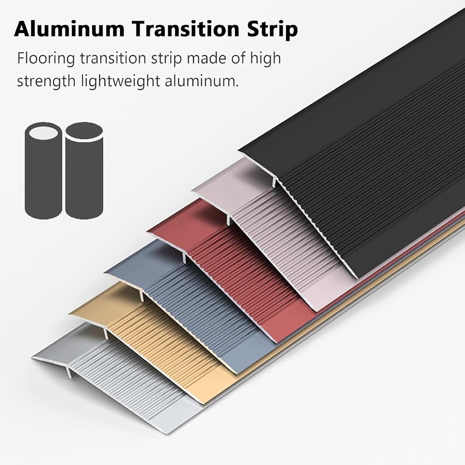 Threshold Ramps for Doorways, 4 Inch Floor Transition Strip Wood to Tile, Height Gap Between 0.4-1.4 Inch, Aluminum Floor Transition Threshold Strip for Carpet/Entry Door/Tile/Threshold/Wheelchair(Sil