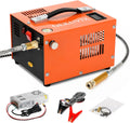 Portable PCP Air Compressor, 4500PSI/30MPa Water & Oil-Free,12V DC/110V AC Dual Power with Power Converter, Built-in Cooling Fan, High Pressure Air Pump for Airguns, Paintball Tank