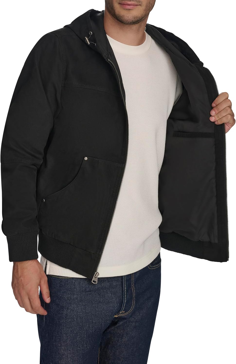 Levi's Men's Workwear Cotton Canvas Hooded Bomber Jacket