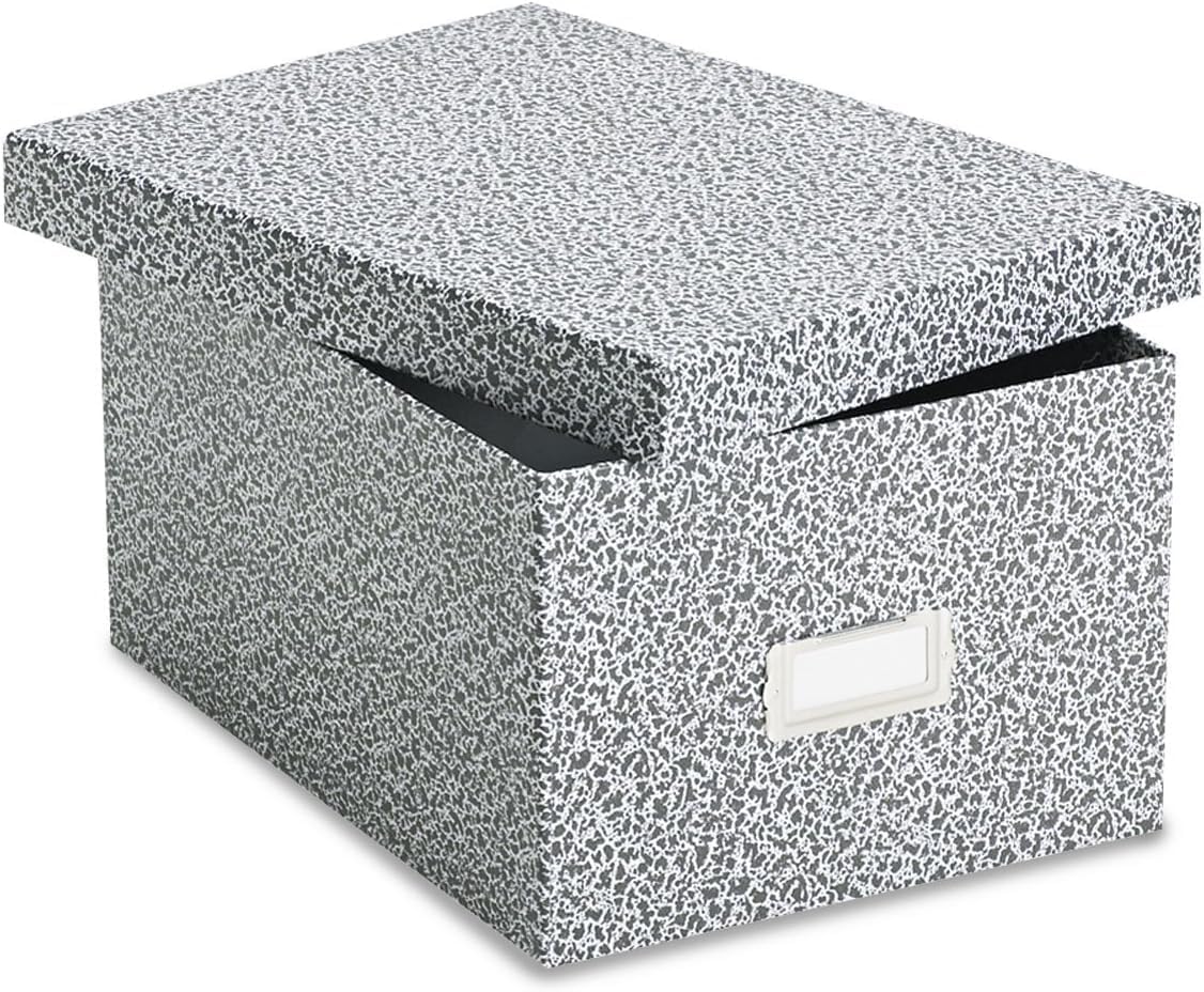 Oxford 40590 Reinforced Board Card File, Lift-Off Cover, Holds 1,200 5 x 8 Cards, Black/White (Pack of 6)