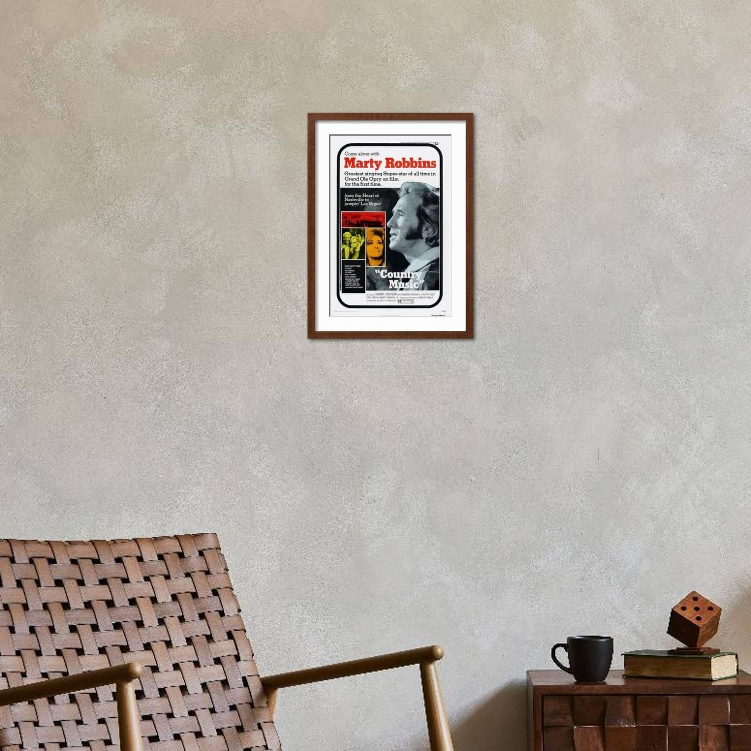 ART.COM Wall Art Print Country Music, Marty Robbins, Tammy Wynette, 1972 on Brown Frame, 16' x 22'