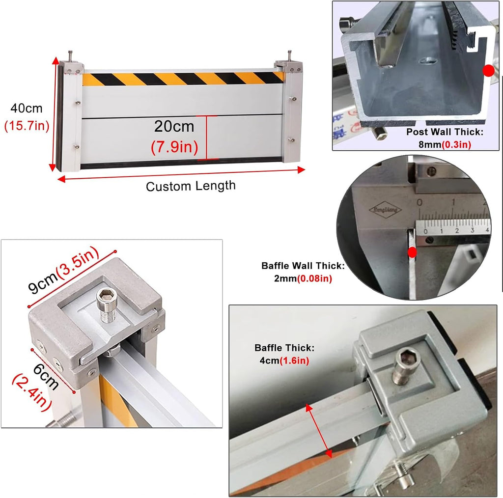 Detachable Flood Barrier Threshold Kits for Doorway, Hotel/Supermarket/Restaurant Aluminum Water Stopper Shield Reuseable, Inside Outside Wall Mount,H 15.7in (40cm)-L 1.5ft(46cm)