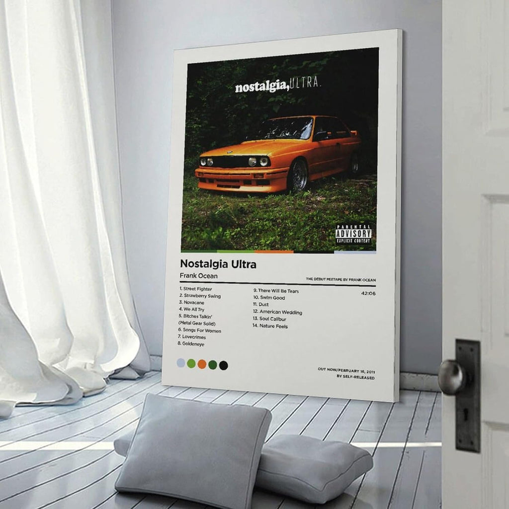 ZANLIART Frank Ocean - Nostalgia Ultra Album Cover Canvas Print Music Poster for Room Aesthetic Frame:16x24inch(40x60cm)