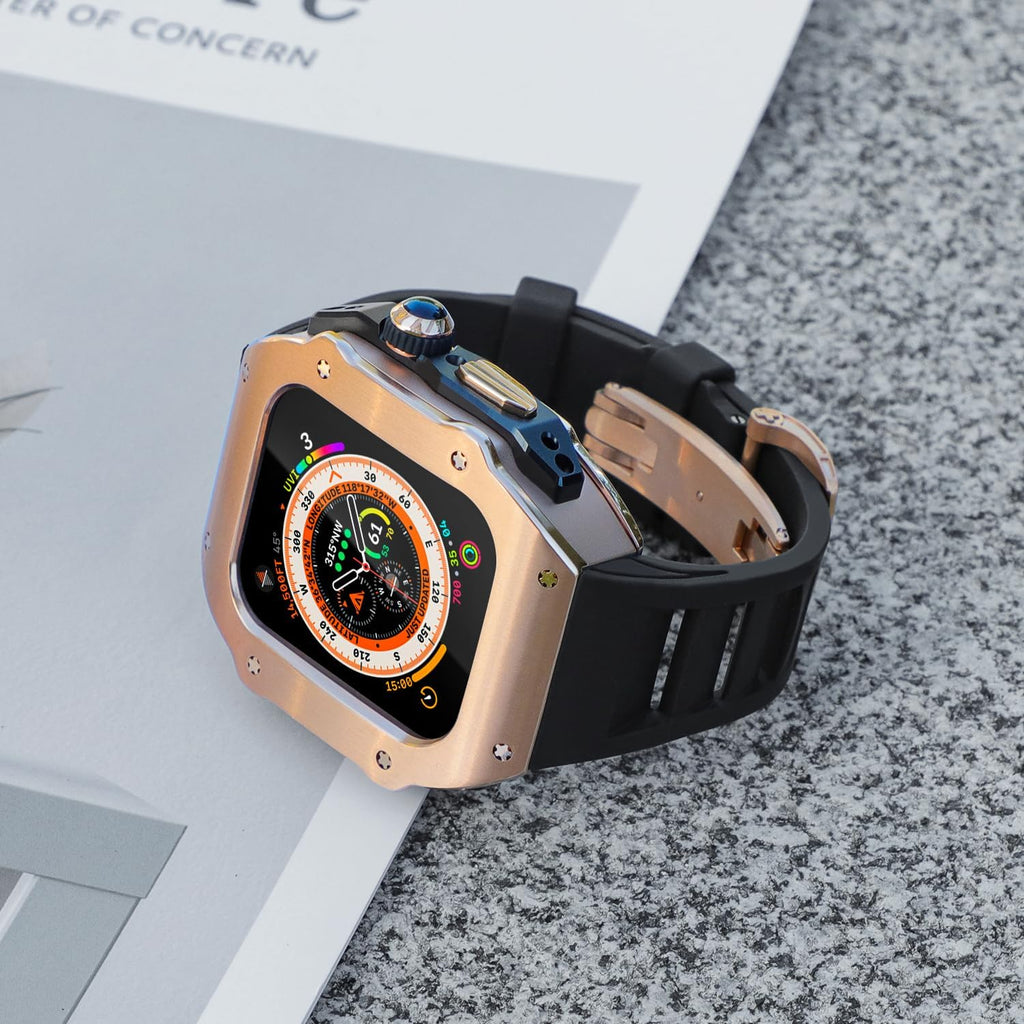 316L Stainless Steel Case with Band for Apple Watch Ultra 3/2/1 49mm, Series 11/10 46mm, Luxury Rugged Military Protective Metal Cover Tactical Heavy Duty Protection Strap