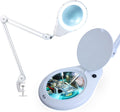 Neatfi Elite XL HD Super LED Magnifying Lamp – 7' Glass Lens, 5-Diopter, 6500K Daylight | Glare-Free, Adjustable Arm | Reading, Sewing & Crafting (White-3, 7-inch Lens, Non-CCT with Clamp)