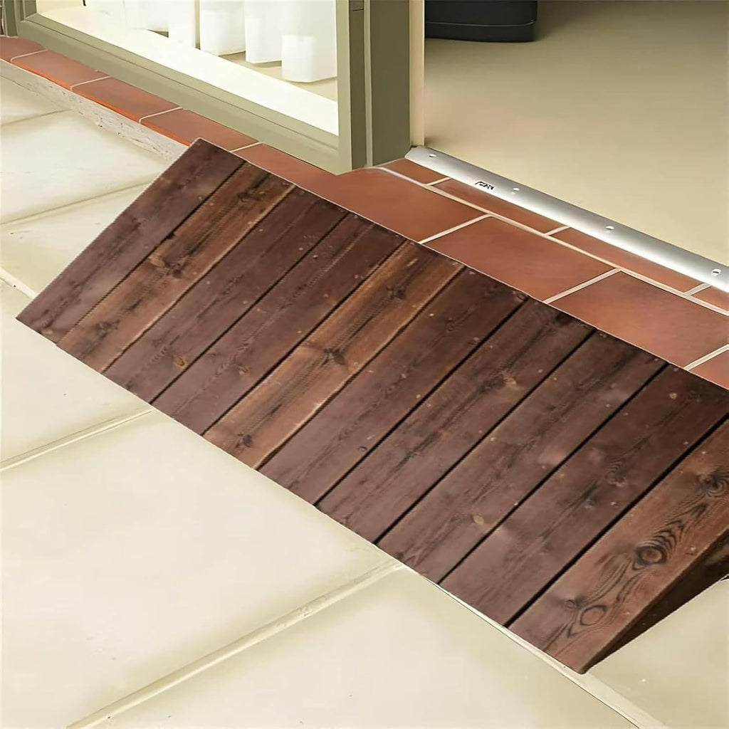 Threshold Ramp, Curb Ramp 4/7/10 Inch Rise, Wooden Threshold Ramps for Doorways Steps Stairs, Indoor Outdoor Entry Ramp for Wheelchairs/Scooters