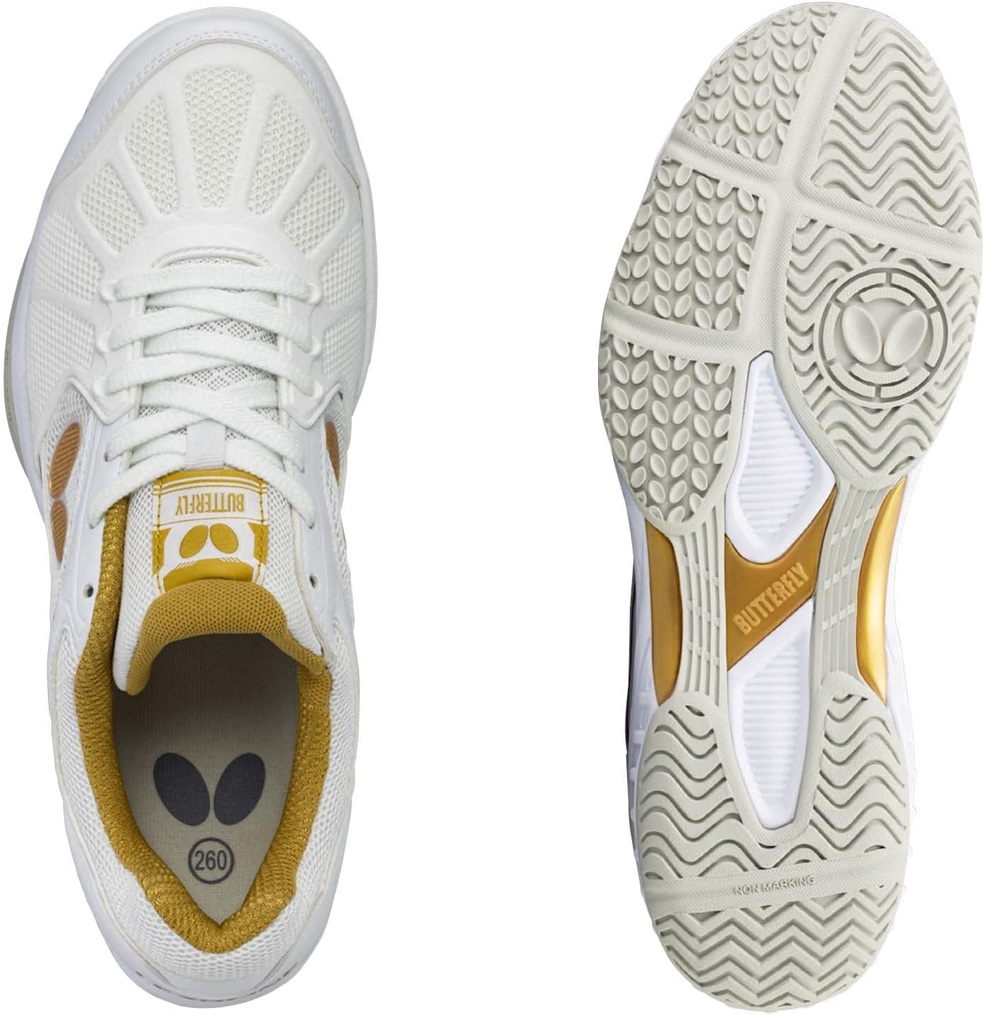 Butterfly Lezoline Rifones Shoes - Professional Table Tennis Shoe with Footwork Support, Flexibility, Shock Absorbing Cushion, Gripping Ping Pong Shoe