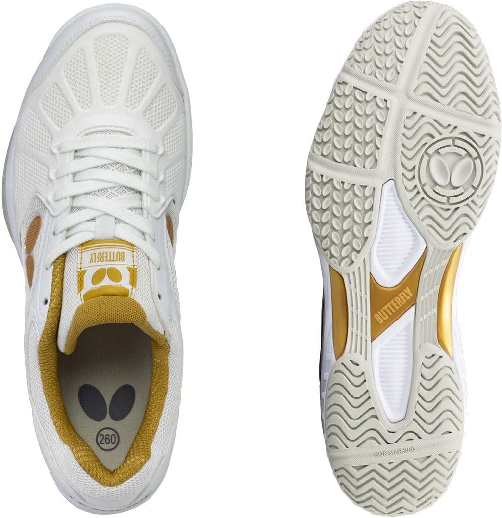 Butterfly Lezoline Rifones Shoes - Professional Table Tennis Shoe with Footwork Support, Flexibility, Shock Absorbing Cushion, Gripping Ping Pong Shoe