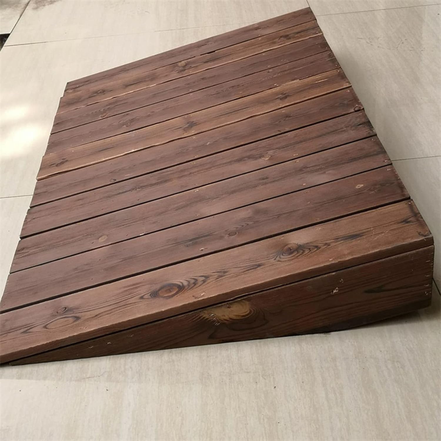 JYDQM Portable Driveway Ramp Portable Doorways Threshold Ramps, Wooden Non Slip Curb Ramp for Wheelchair/Stairs, Indoor or Outdoor Use, 10cm/18cm/20cm High(Size:60x100x30cm/23.6x39.4x11.8inch)