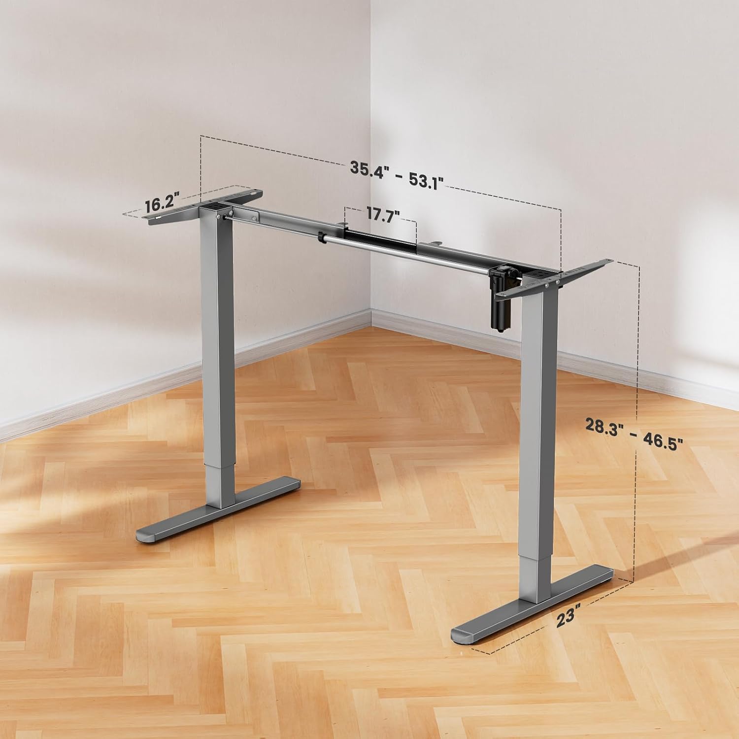 ErGear Electric Stand up Desk Frame,4 Memory Height Settings Height Adjustable Table Legs, Sit Stand Desk Frame Up to 47.2' , Ergonomic Standing Desk Base Workstation, Grey Frame Only