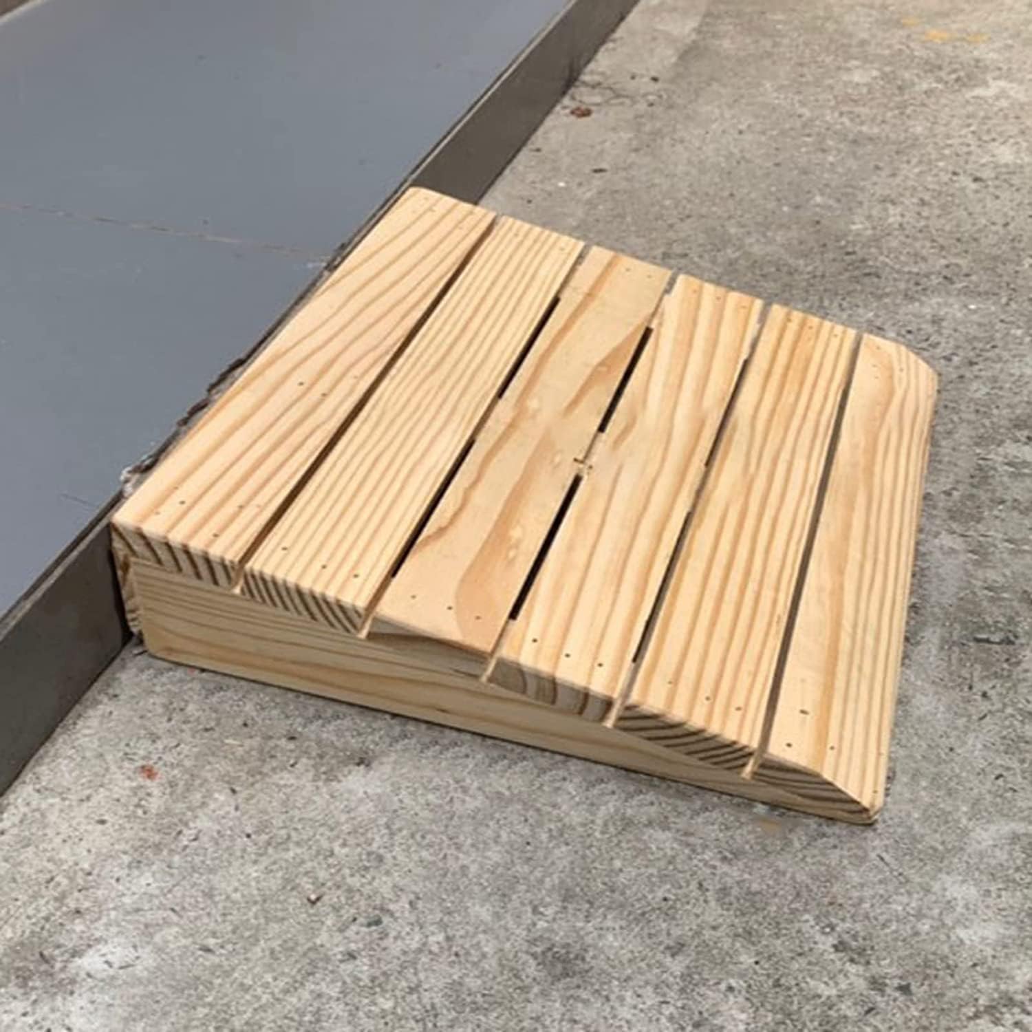 Katzowen Floor Transition Strip Walkers Entry Ramp, Ramp Outdoor Ramp/Driveway Curb Threshold Slope, Doorway Entry Shed Porch Skid-Resistant Transitions Steps, 3'/3.5'/4'/4.3'/4.7' Rise HEI
