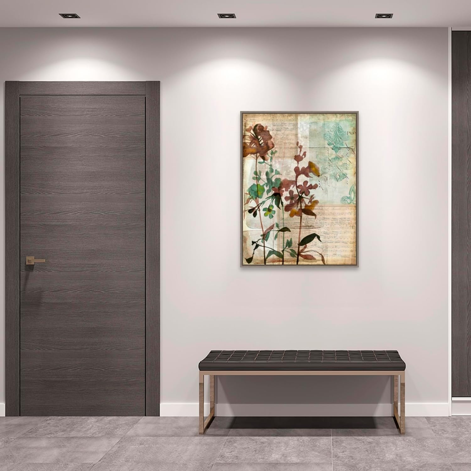 Amanti Art Framed Canvas Wall Art 42x32 Music Box Floral I by Jennifer Goldberger, Framed Wall Art Canvas, Flowers Artwork, Country Rustic Decor, Oversize Poster Painting for Living Room, Bedroom,