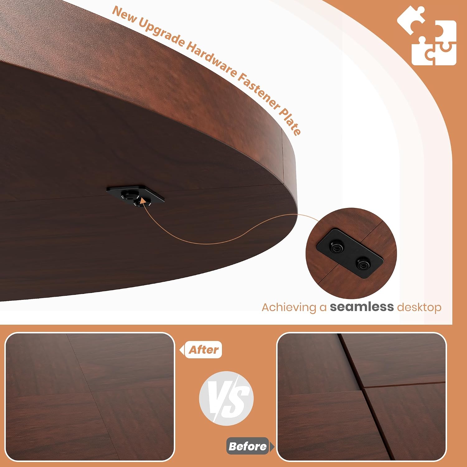 Garvee 47' Round Dining Table for 4-6 People - Circle Kitchen Dinner Table with Sturdy Pedestal Base, Space Saving Dinning Room Furniture for Living Room, Kitchen, Apartment, Walnut