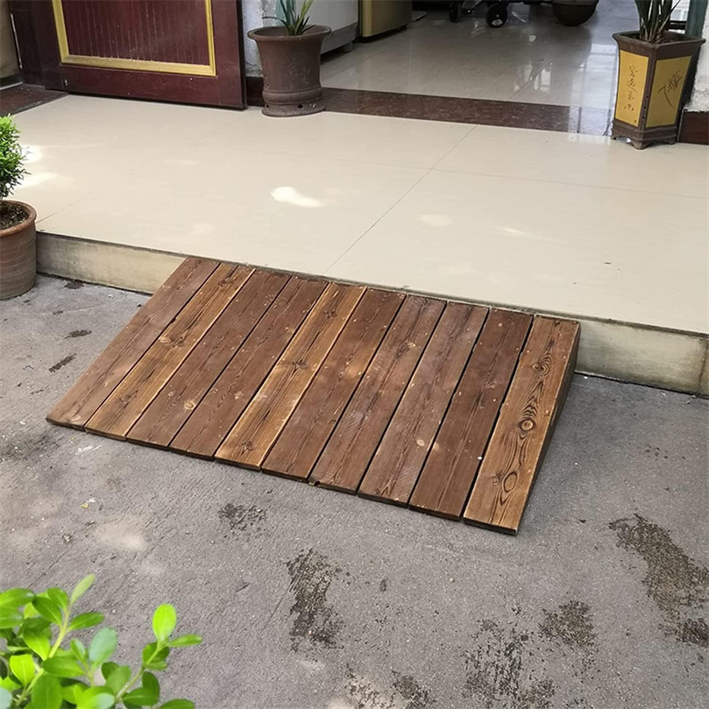 Threshold Ramp Wood, Wheelchairs Ramps for Steps Stairs Curbs Doorways, Non-Skid Surface Rv Driveway Ramp (Size : 60x40x8cm (23.6x15.7x3))