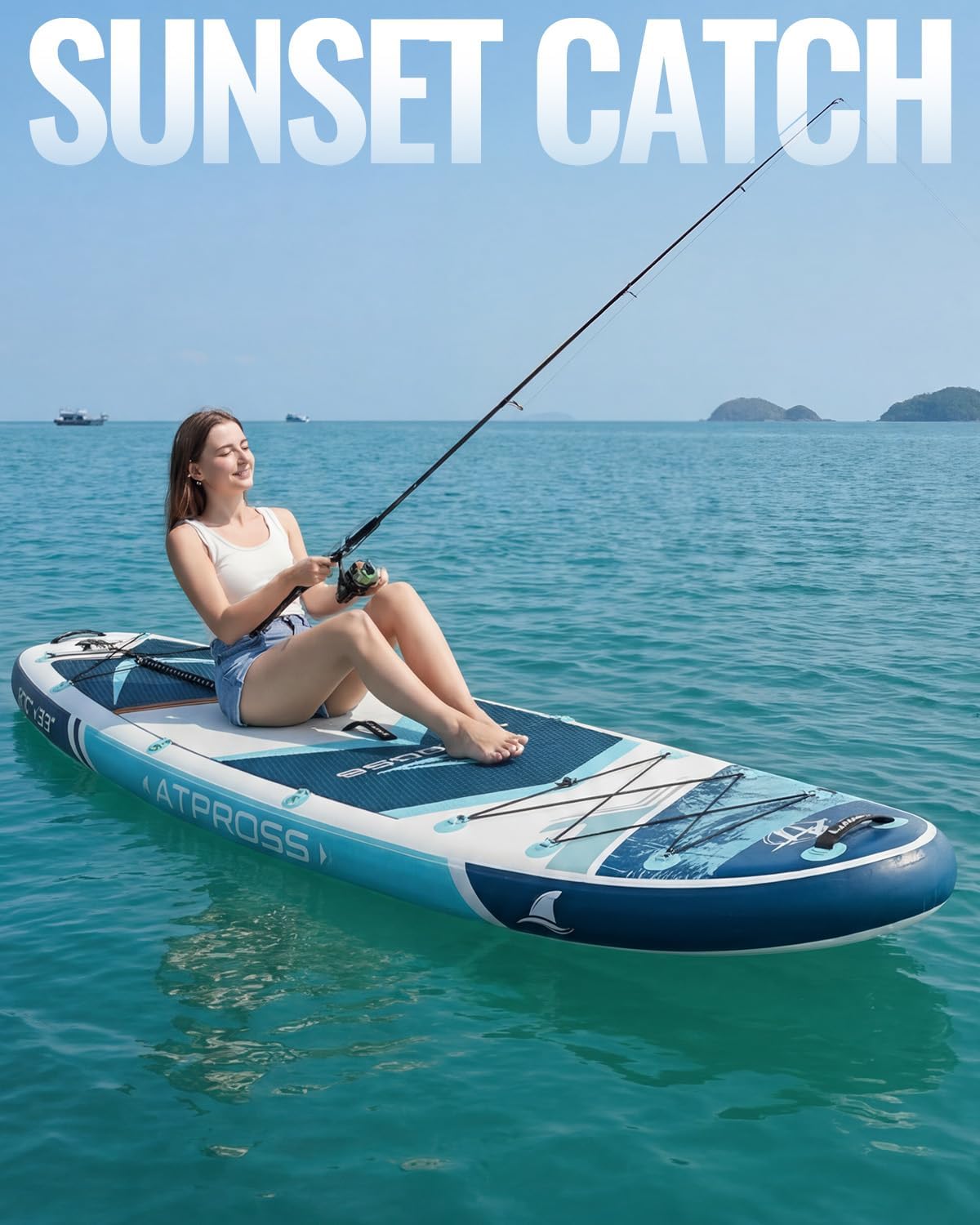 10'6''x33''Inflatable Stand Up Paddle Board, 400lbs Extra Wide Stand Up Paddleboard with Kayak Seat, Anti-Slip EVA Deck Premium SUP Accessories Kit, Non-Slip Stable Deck Boat