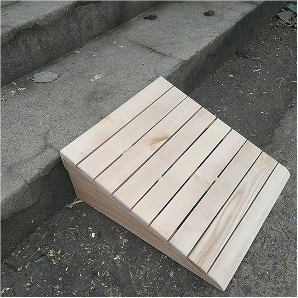 Generic Wooden Threshold Ramps for Doorways, Pets/Kids/Elderly/Disabled Entryway Ramp Rubber Wheelchair Ramp,Non Slip Portable Home Entry Ramps(10.1x11.8x2.7inch/25.8x30x7cm)