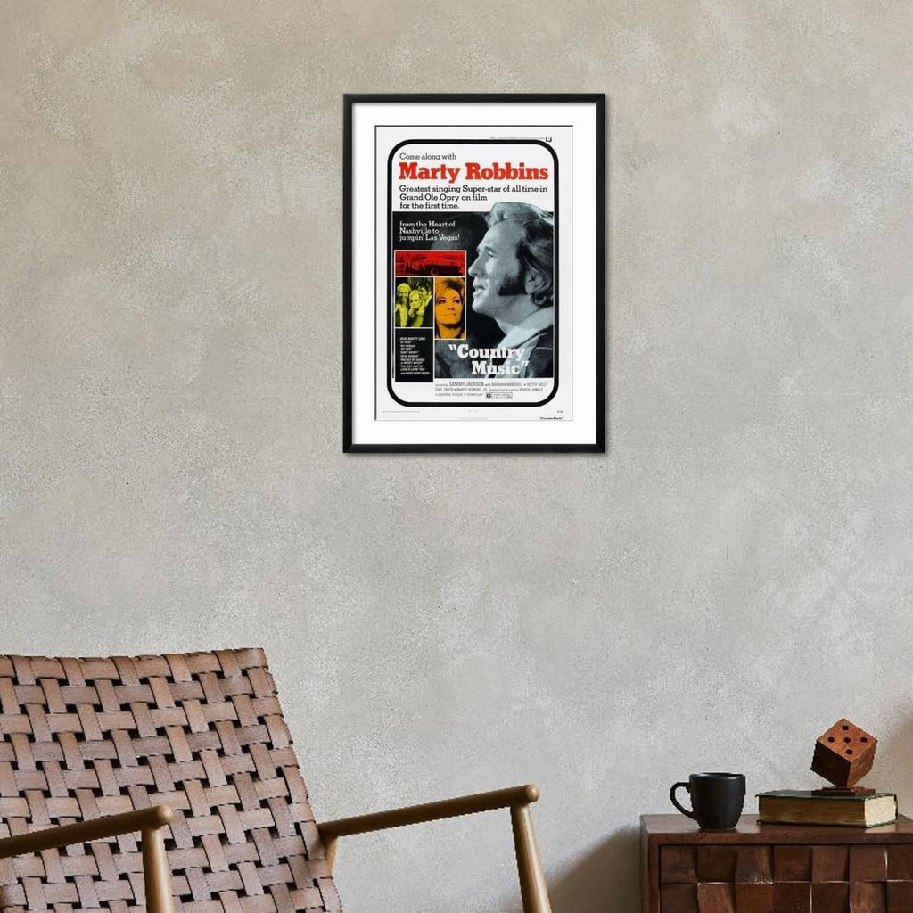 ART.COM Wall Art Print Country Music, Marty Robbins, Tammy Wynette, 1972 on Black Frame, 21' x 29'