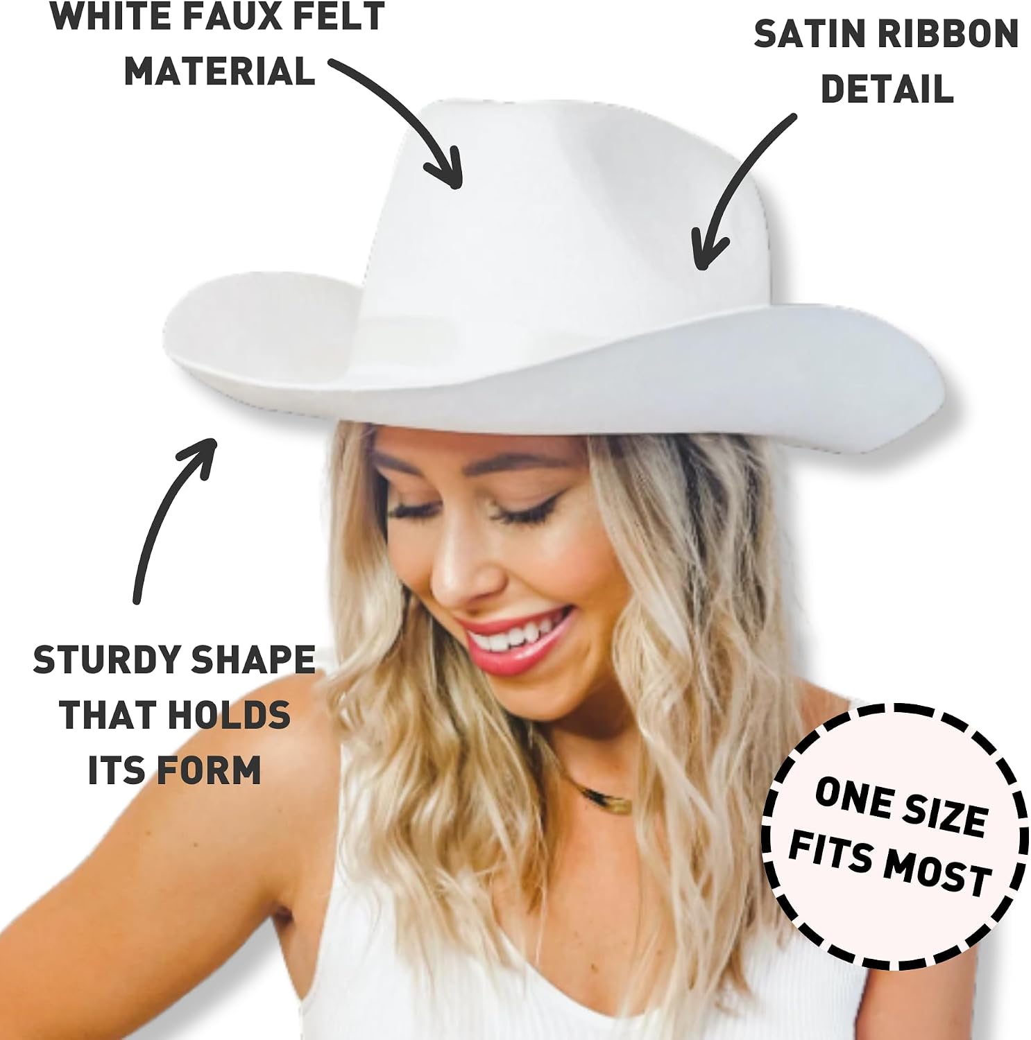 Cowboy Hats | Cowgirl Cosplay Novelty Bulk Costumes | Bridal Shower Engagement Girls Trip Bridesmaid Gift Goodie Bag Favor