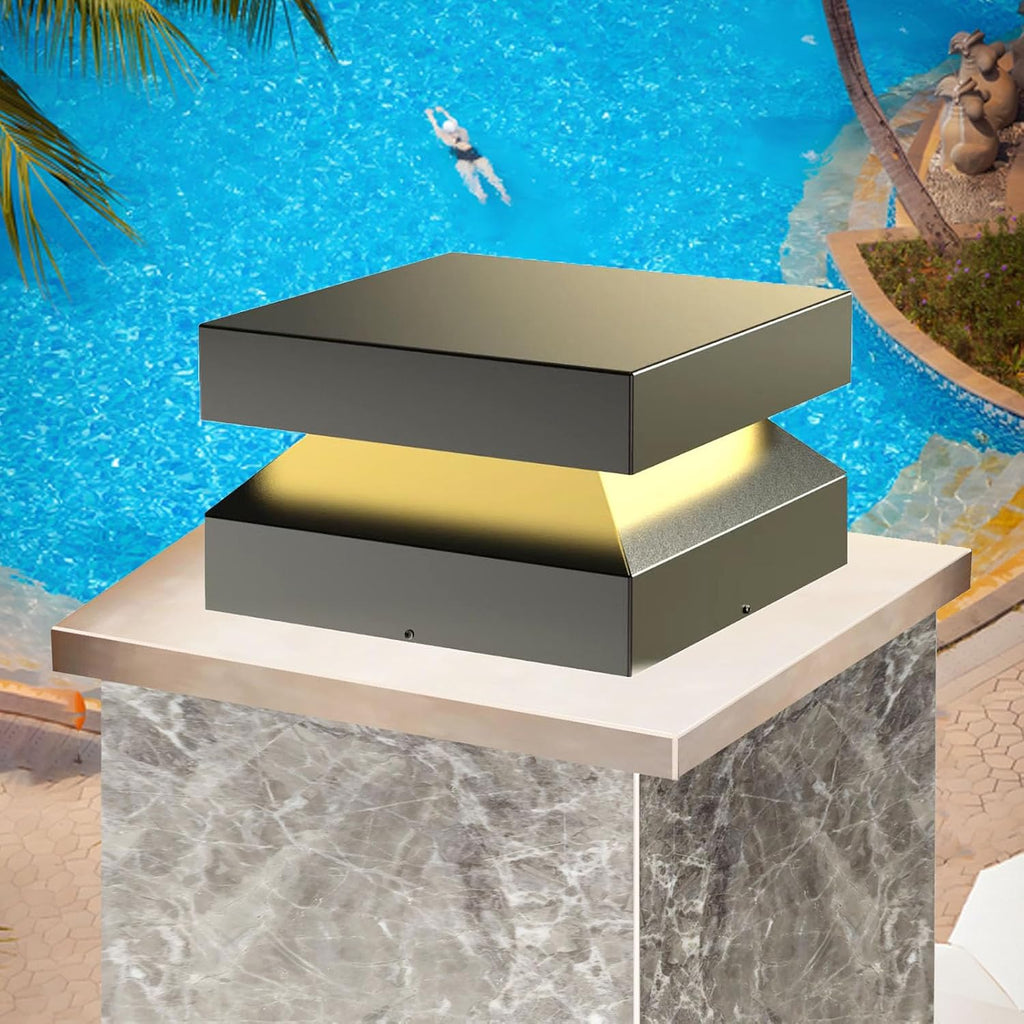 Outdoor Post Lights 10X10 in,Outdoor Column Lights,Outdoor lamp Post,Hard Wired Light,Deck Decorations Outdoor,Modern Post Light for Landscape Garden Access Deck Garden Patio Wall Columns IP54
