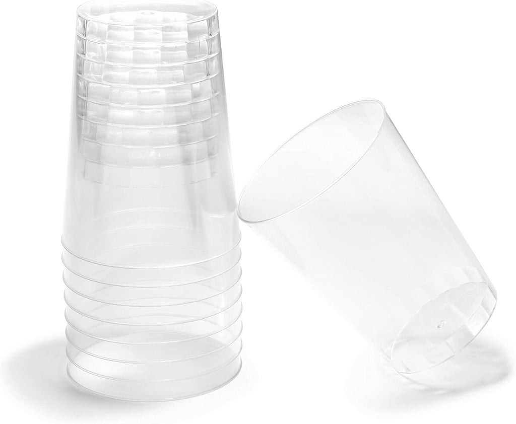 ' OCCASIONS ' 1080 pcs/120 Guest-Full Tableware Set - Wedding Disposable Plastic Plates Silverware, Clear Tumblers & Linen Feel Napkins w/Metal Napkin Rings (Combo D, Ivory & Gold Rim)