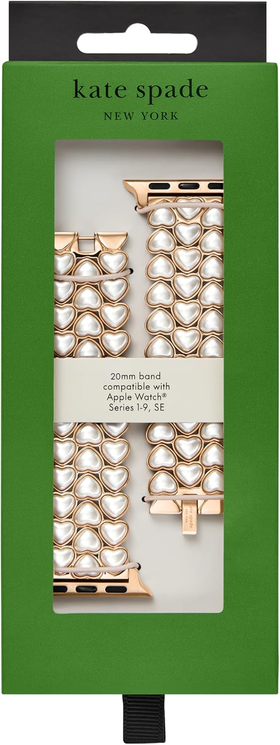 kate spade new york Designer Interchangeable Stainless Steel Band Compatible with Your 38/40/41mm Apple Watch Series 9/8/7/6/5/4/3/2/1/SE