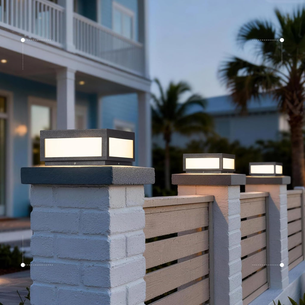 12' Outdoor Post Lights Hard Wired, 3000K LED Outdoor Pillar Column Lights, IP54 Waterproof Lamp Post Light Fixture for Posts Outside Deck Patio Garden Yard, E26 Bulb Compatible Lighting