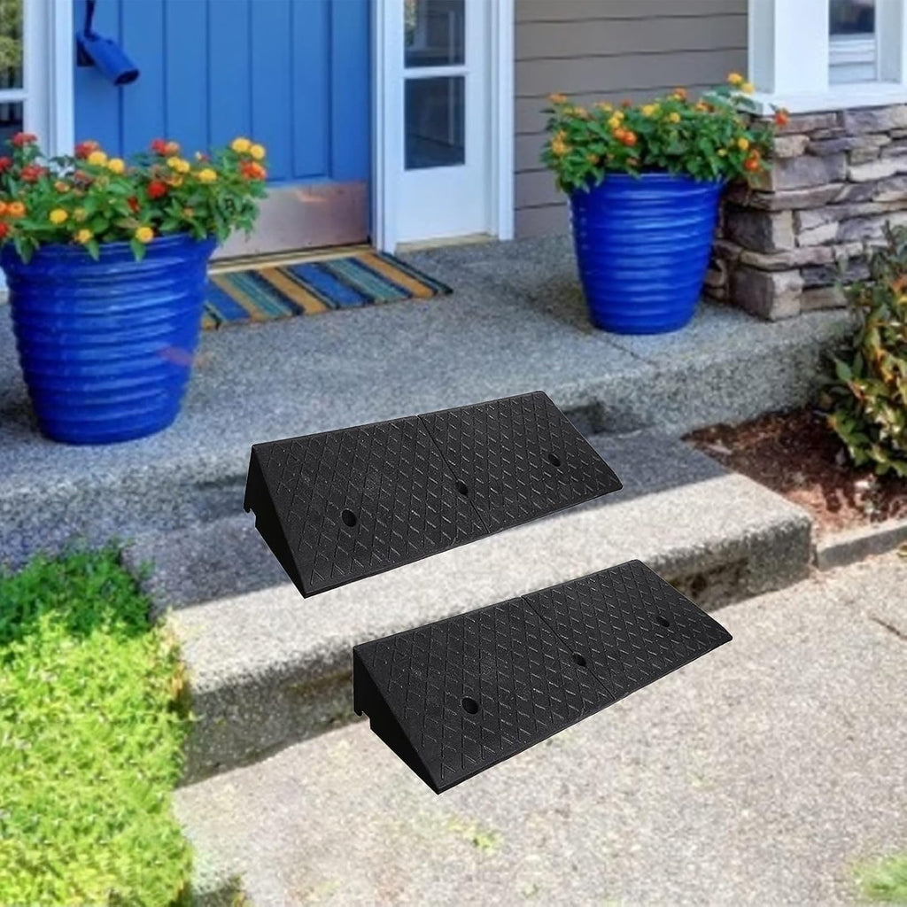 Stair Steps Threshold Doorways Ramp for Wheelchairs/Car, 1.5inch / 2inch / 3inch / 4inch Rise Garage Door Driveway Non-Slip Small Ramps, Load 3tons (Size : 6cm/2.4in)