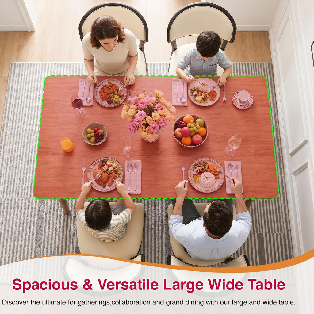 FDW 47 Inches Dining Table, Dining Room for 4 People, Small Rectangular Table for Kitchen, Quick Assembly, Small Spaces Modern Home Furniture Dinner Table, Natural