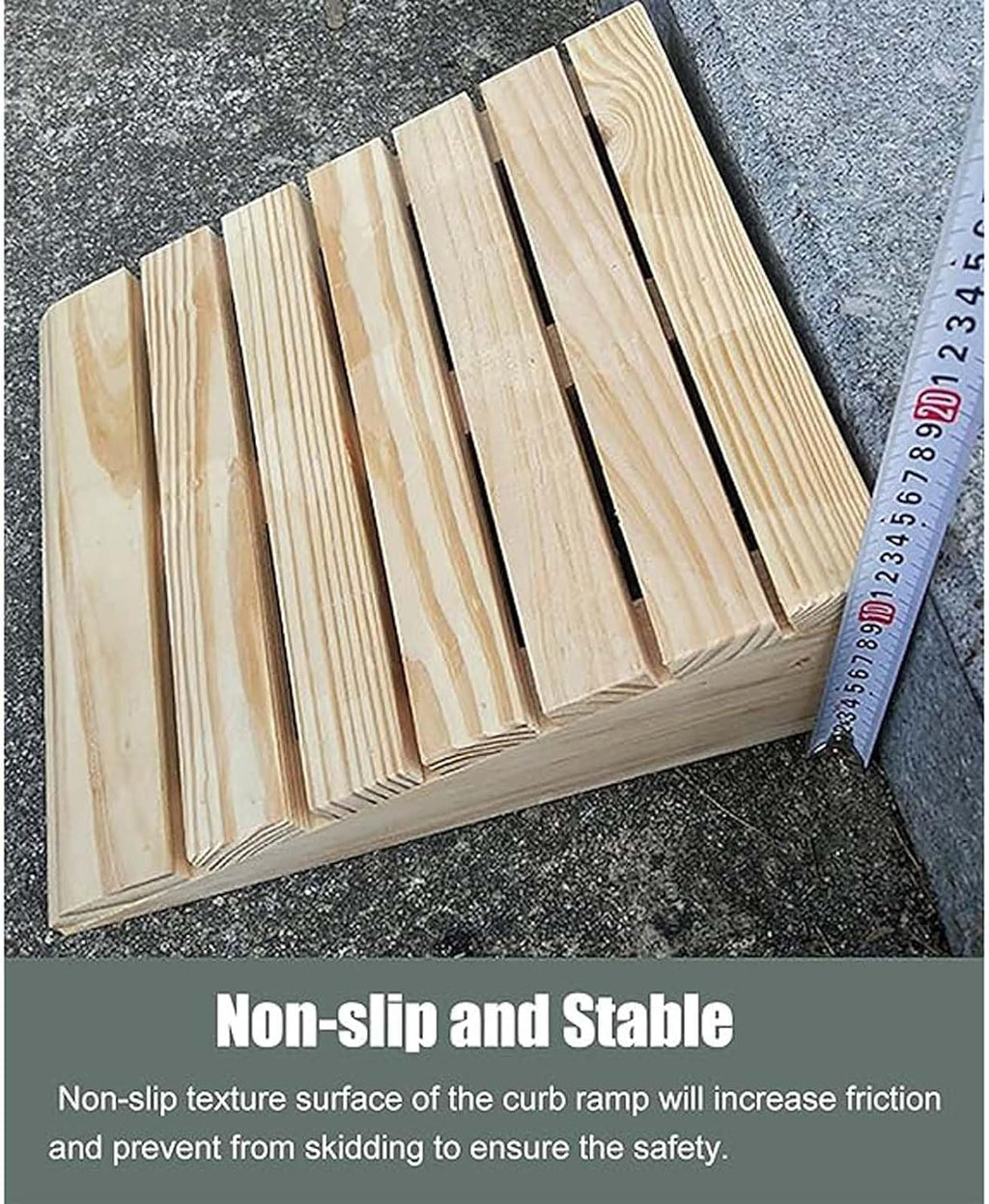 Handicap Ramps Portable Curb Ramps Wheelchairs Threshold Ramps for Doorways Heavy Duty Wood Entry Transition Ramp for Walkers Motorcycle Slip-Resistant