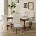 COLAMY Upholstered Dining Chairs Set of 4, Parsons Style Linen Beige Accent Chairs with High Back, for Round Kitchen Table or Small Dining Room – Comfortable & Stylish
