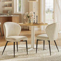 VASAGLE EKHO Collection - Dining Chairs Set of 2, Upholstered Kitchen Chairs, Comfortable Seat, Synthetic Leather with Stitching, Mid-Century Modern, Easy Assembly, Living Room Lounge, Cream White