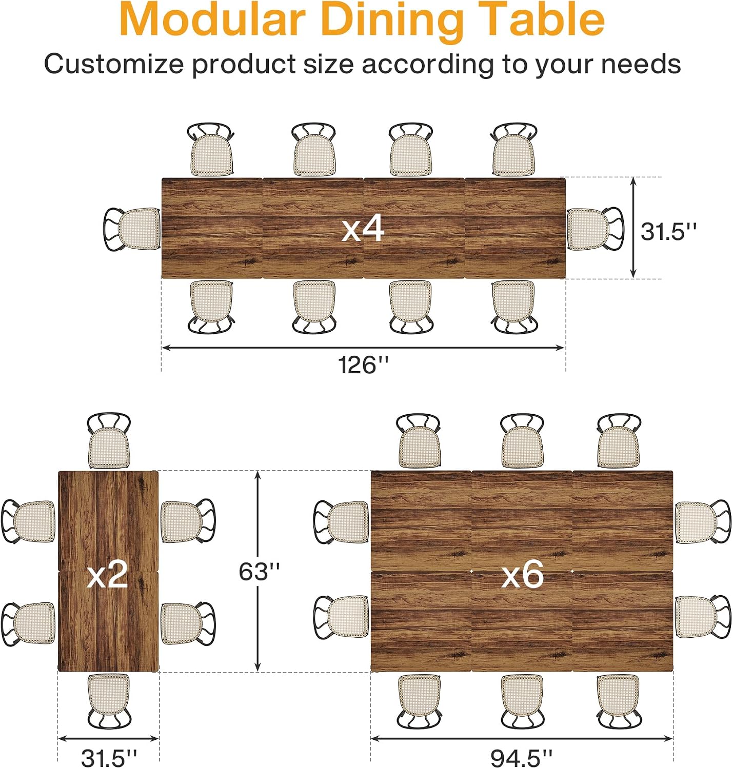 Tribesigns Square Dining Table Set of 2, 31.5' Industrial Dinner Table with Metal Base, Wood Kitchen Table for Dining Room, Small Space, Apartment, Rustic Brown & Black