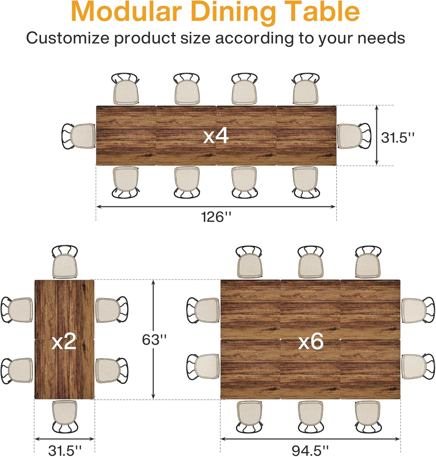 Tribesigns Square Commercial Dining Table Set of 4, 31.5' Heavy Duty Dinner Table with Metal Base, Wooden Kitchen Table for Restaurant, Cafe, Bakery, School, Apartment, Rustic Brown & Black