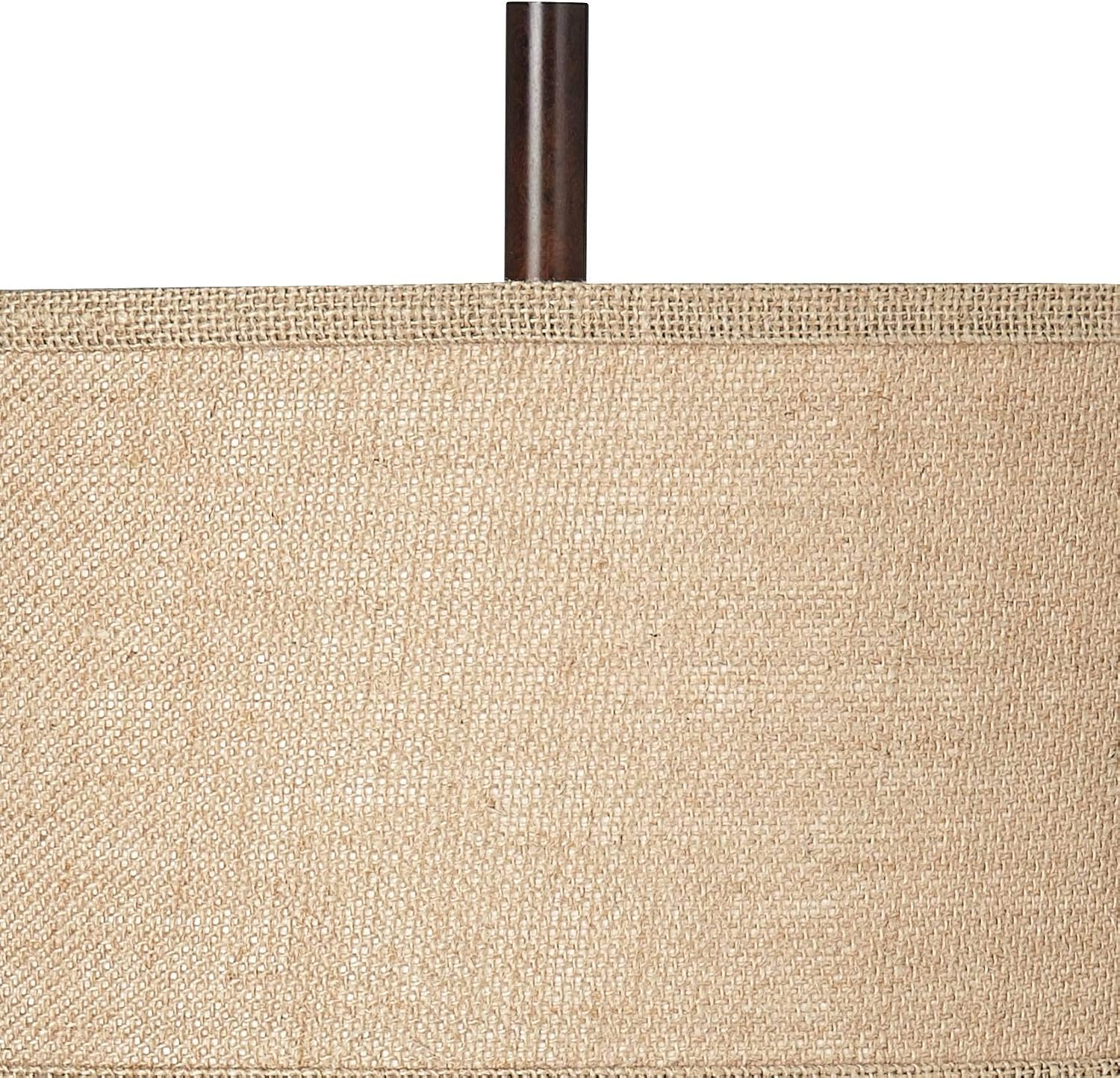 Franklin Iron Works Tremont Mid Century Modern Industrial Table Lamps 31.5' Tall Set of 2 Rich Bronze Iron Burlap Fabric Drum Shade for Living Room Bedroom House Bedside Nightstand Home Office