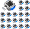 VOLISUN Solar Deck/Dock Lights, 20-Pack Led IP68 Waterproof Outdoor Warning Step Lights for Driveway Sidewalk Garden Pathway Yard (Blue, Auto On/Off