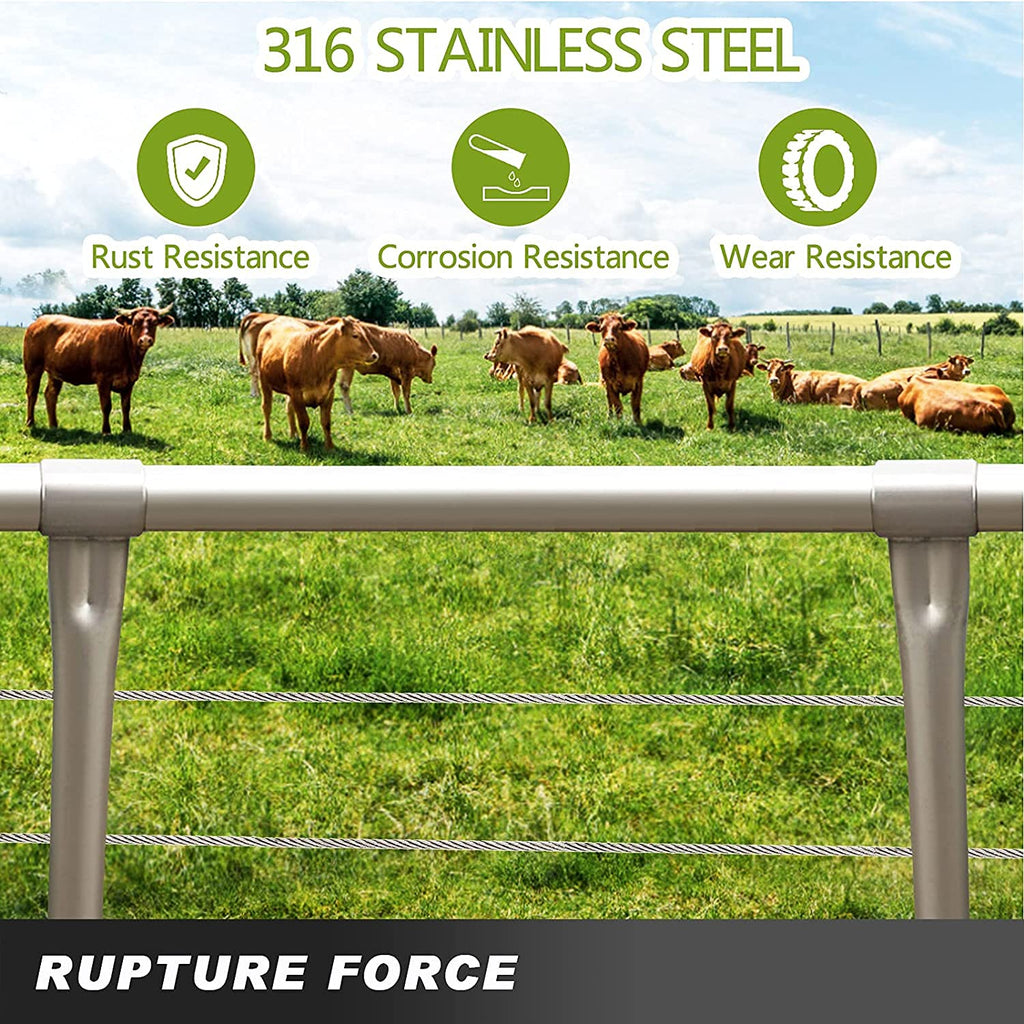 T316 Stainless Steel Cable, 3/16' 500ft Marine Grade Deck Cable Railing, 1x19 Cable for Deck Rail String Lights Hanging Clothline Porch Fence
