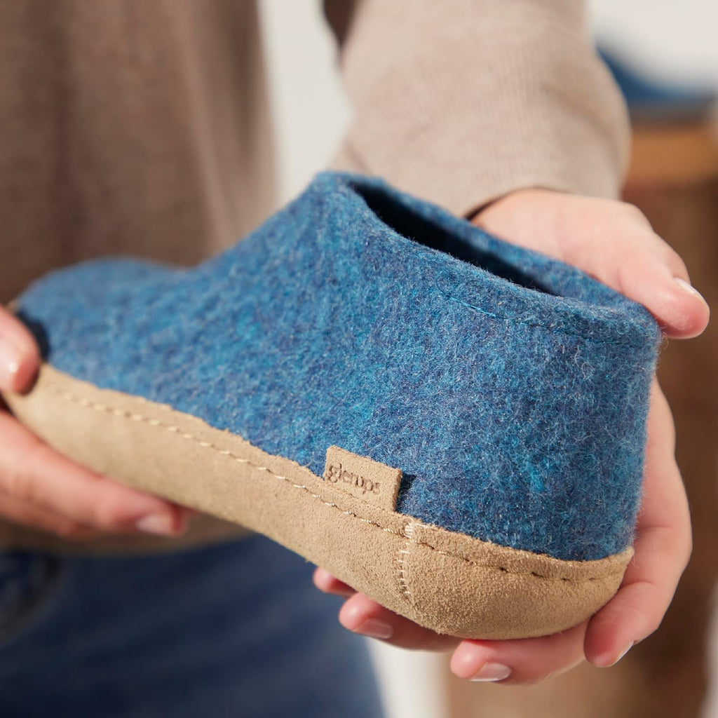 Glerups 100% quality wool mix Shoe Slipper with leather sole - Unisex