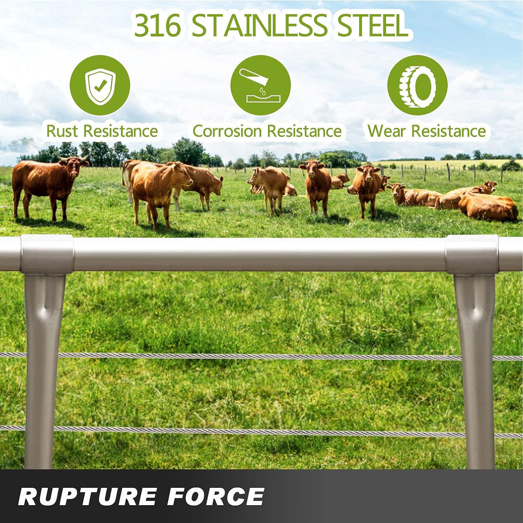 1000FT 1/8' T316 Stainless Steel Cable with Aircraft Cable for Deck Railing, Stainless Steel Wire Rope, 1 x 19 Strands Construction for DIY Balustrade