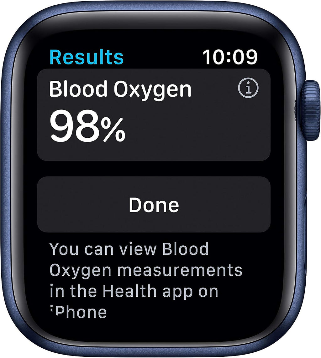 Apple Watch Series 6 (GPS, 44mm) - Blue Aluminum Case with Deep Navy Sport Band (Renewed)
