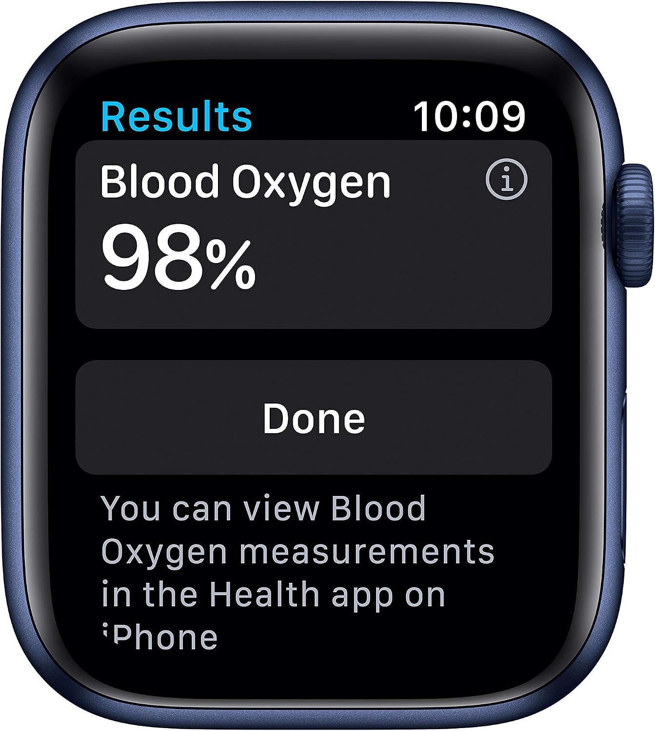 Apple Watch Series 6 (GPS, 44mm) - Blue Aluminum Case with Deep Navy Sport Band (Renewed)