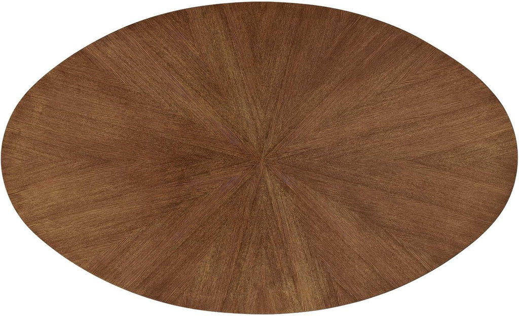 Modway Crossroads 71' Oval Wood Dining Table, Walnut