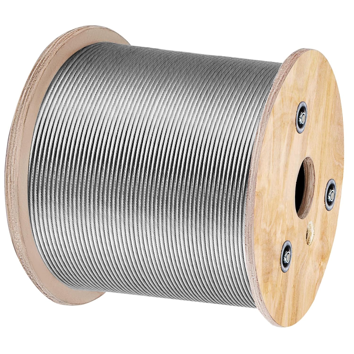 Happybuy Stainless Steel Cable 3/16'x 500ft, T304 Marine Grade Deck Cable Railing, 7x19 Strands Construction Braided Aircraft Cable for Deck Rail String Lights Hanging Porch Fence DIY Baluster